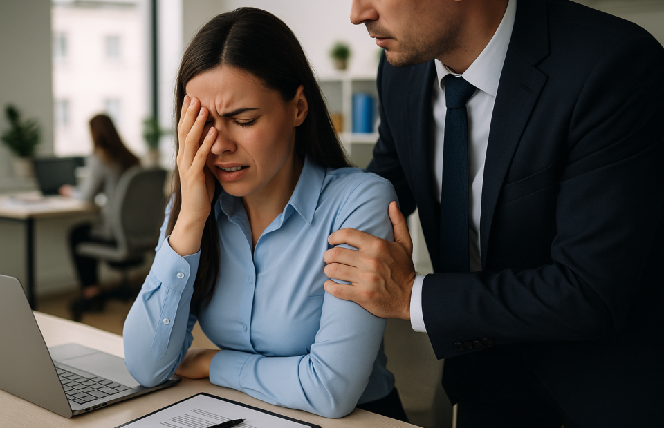 Titelbild zu „Schockierend! Sexuelle Belästigung am Arbeitsplatz explodiert: Was Sie wissen müssen!“